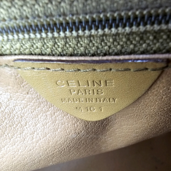 πHPπ Celine Paris Vintage Macadam Blason Leather Small Zipper Tote, RARE - Picture 7 of 9